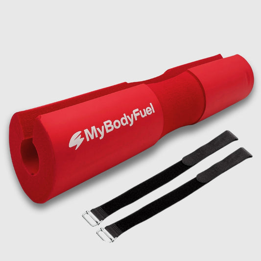 Rode barbell pad met klittenband straps – MyBodyFuel hip thrust kussen