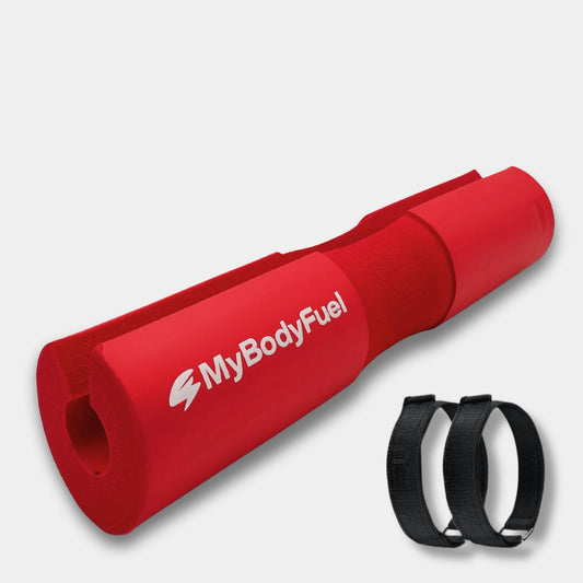 Rode barbell pad met klittenband straps – MyBodyFuel hip thrust kussen