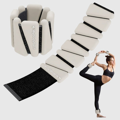 Beige_MyBodyFuel_enkel-_en_polsgewichten_verstelbare_ankle_en_wrist_weights_voor_yoga_en_fitness