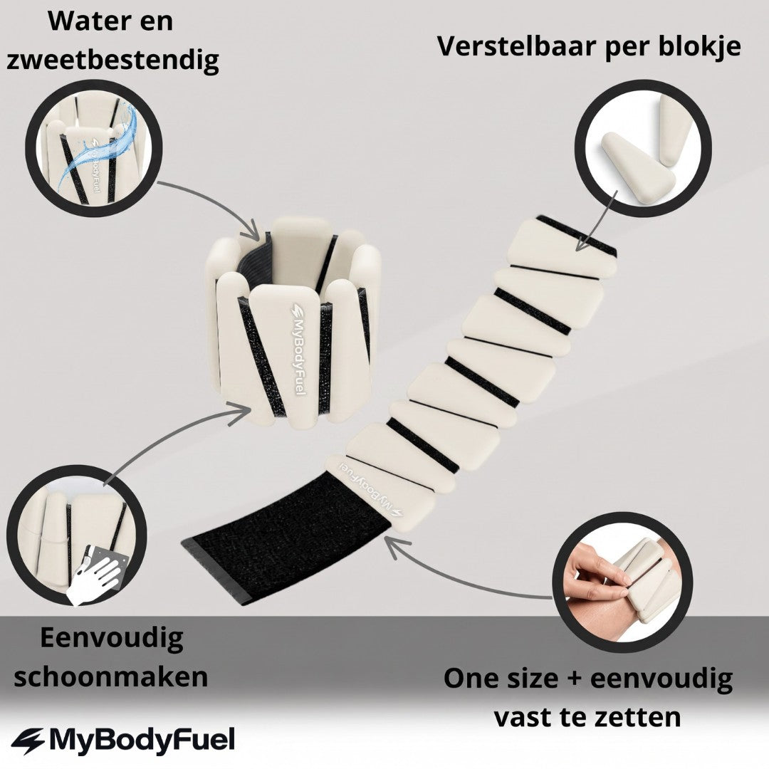 Beige enkel en pols gewichten