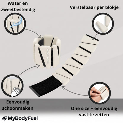 Beige enkel en pols gewichten