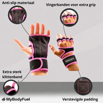 Fitness Grip Handschoenen - Roze