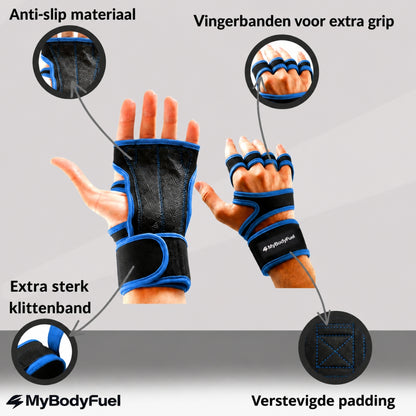 Fitness Grip Handschoenen - Blauw