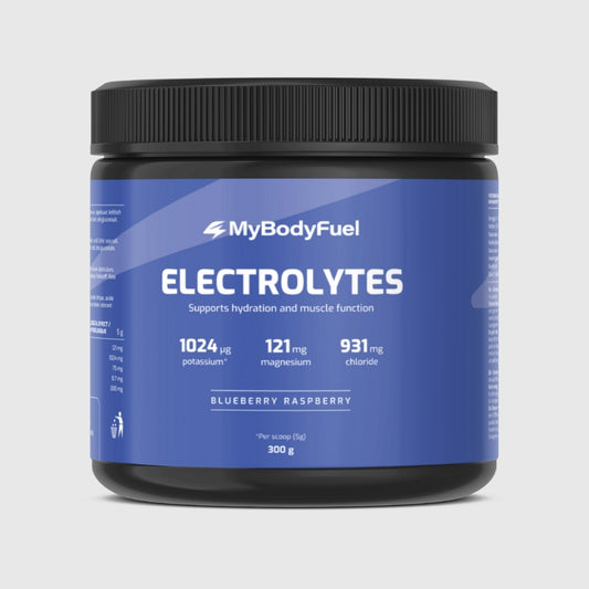 MyBodyFuel Electrolytes Blueberry Raspberry 300g – elektrolyten poeder met kalium, magnesium en chloride