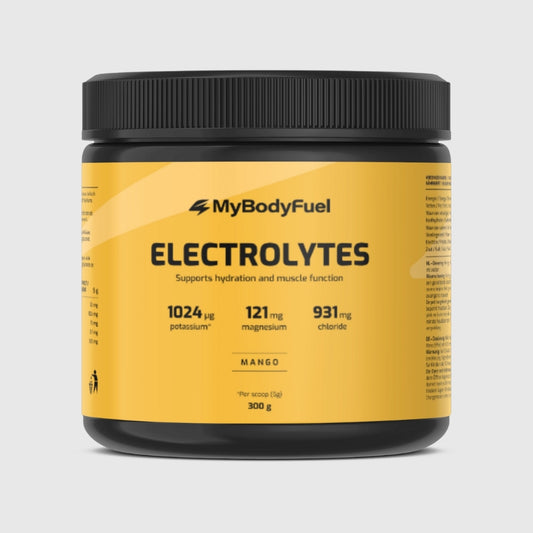 MyBodyFuel Electrolytes Mango 300g – elektrolyten poeder met kalium, magnesium en chloride voor hydratatie