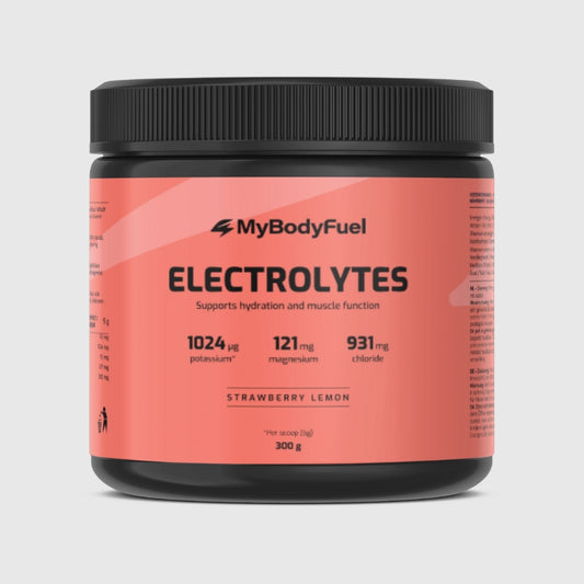 MyBodyFuel Electrolytes Strawberry Lemon 300g – elektrolyten poeder met kalium, magnesium en chloride