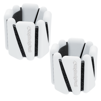 Set van 2 witte enkelgewichten en polsgewichten – siliconen ankle en wrist weights van MyBodyFuel