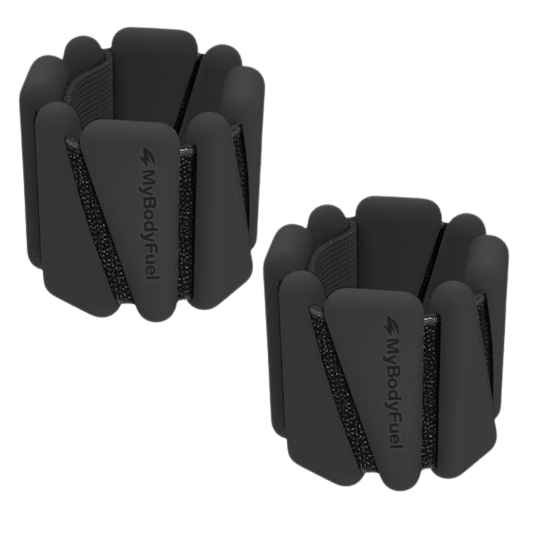 Set van 2 zwarte enkelgewichten en polsgewichten – siliconen ankle en wrist weights van MyBodyFuel