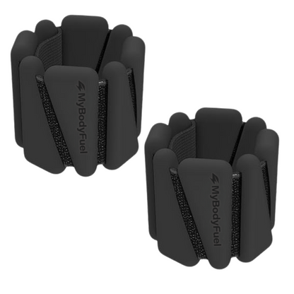 Set van 2 zwarte enkelgewichten en polsgewichten – siliconen ankle en wrist weights van MyBodyFuel
