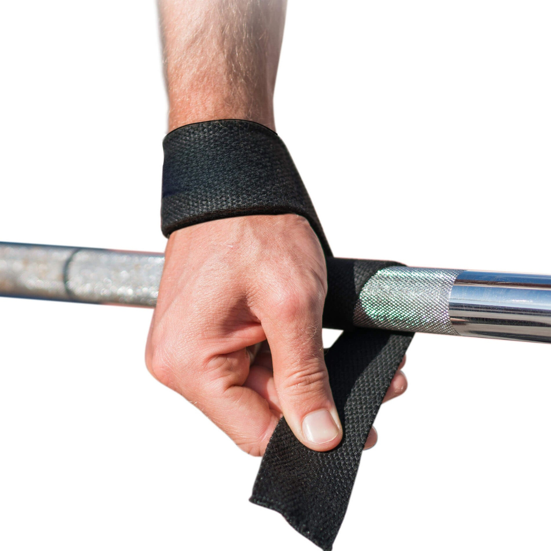 lifting straps om barbell stang heen