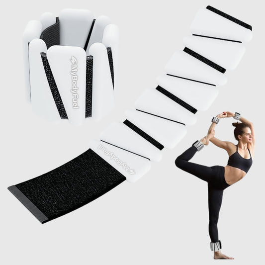 Witte MyBodyFuel enkel- en polsgewichten – verstelbare ankle en wrist weights voor yoga en fitness