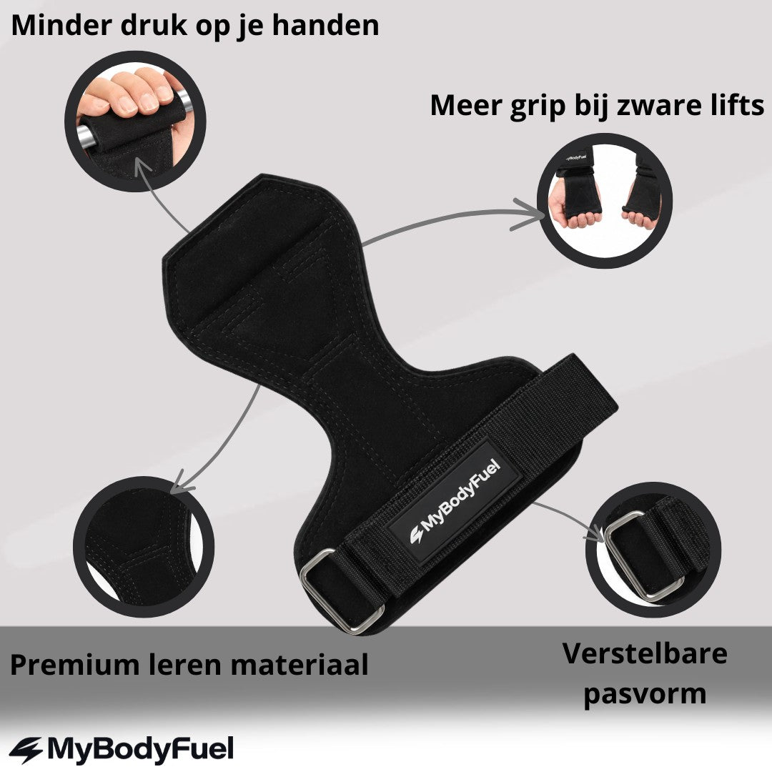 Lifting Grips van Leer - Zwart