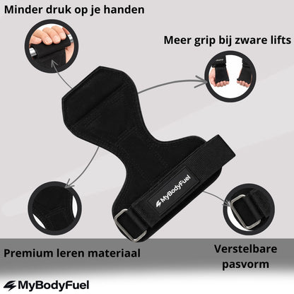 Lifting Grips van Leer - Zwart