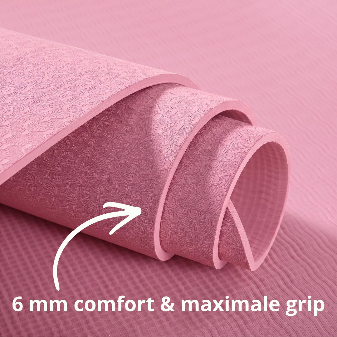 yoga mat roze 6mm