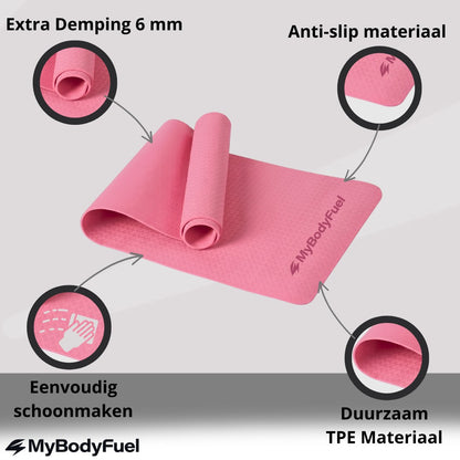 yoga mat roze antislip